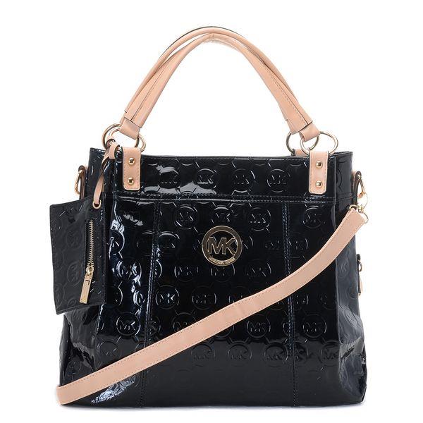 michael kors top satchel svart patent skinn Hot Salg fvkmy